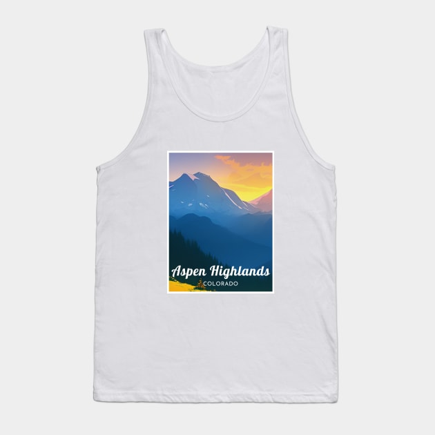 Aspen Highlands Colorado United States ski Tank Top by UbunTo